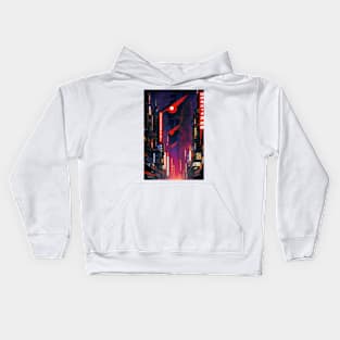 Futuristic Neo Tokyo city Kids Hoodie